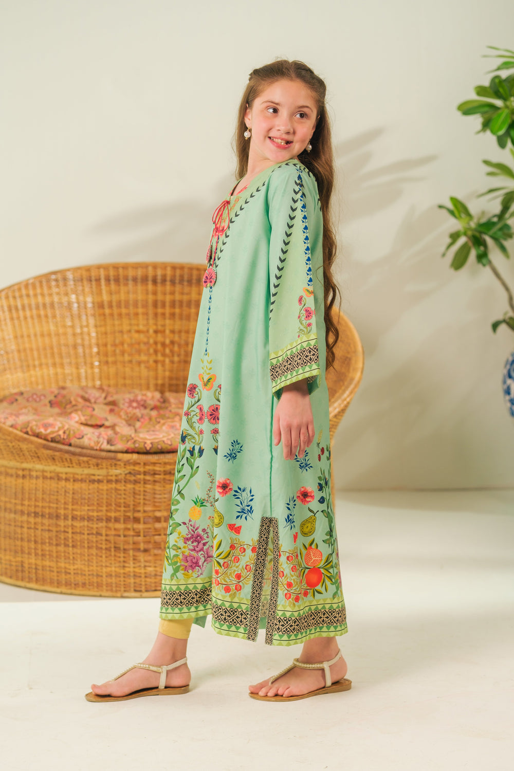 Sprinkles Girls RTW Printed Crepe 1 Piece Suit Spring Whisper Festive Collection