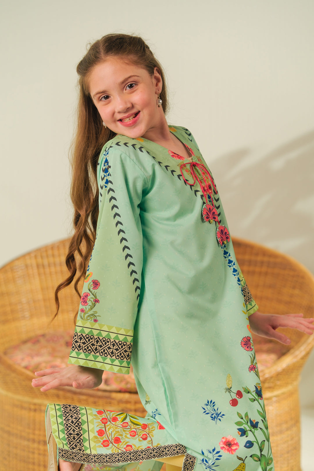 Sprinkles Girls RTW Printed Crepe 1 Piece Suit Spring Whisper Festive Collection