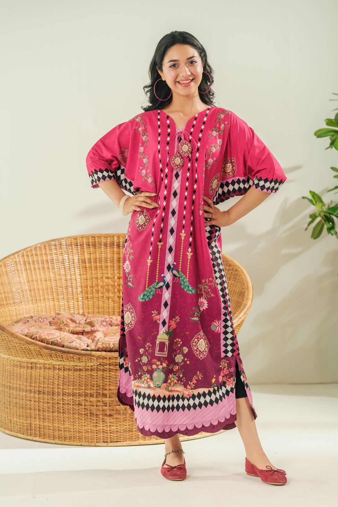 Sprinkles Girls RTW Printed Crepe 1 Piece Suit Peacock Grace Festive Collection