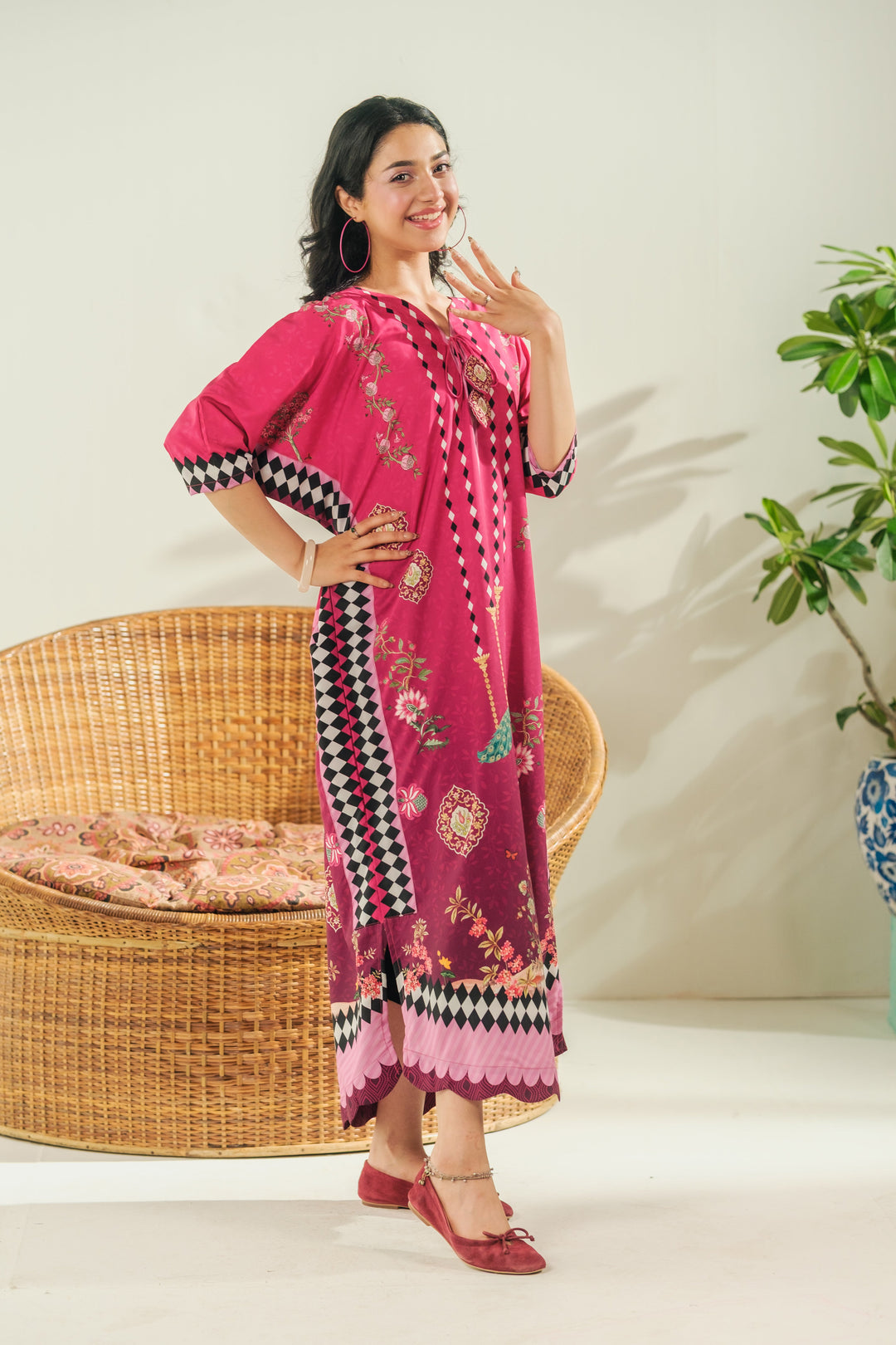 Sprinkles Girls RTW Printed Crepe 1 Piece Suit Peacock Grace Festive Collection