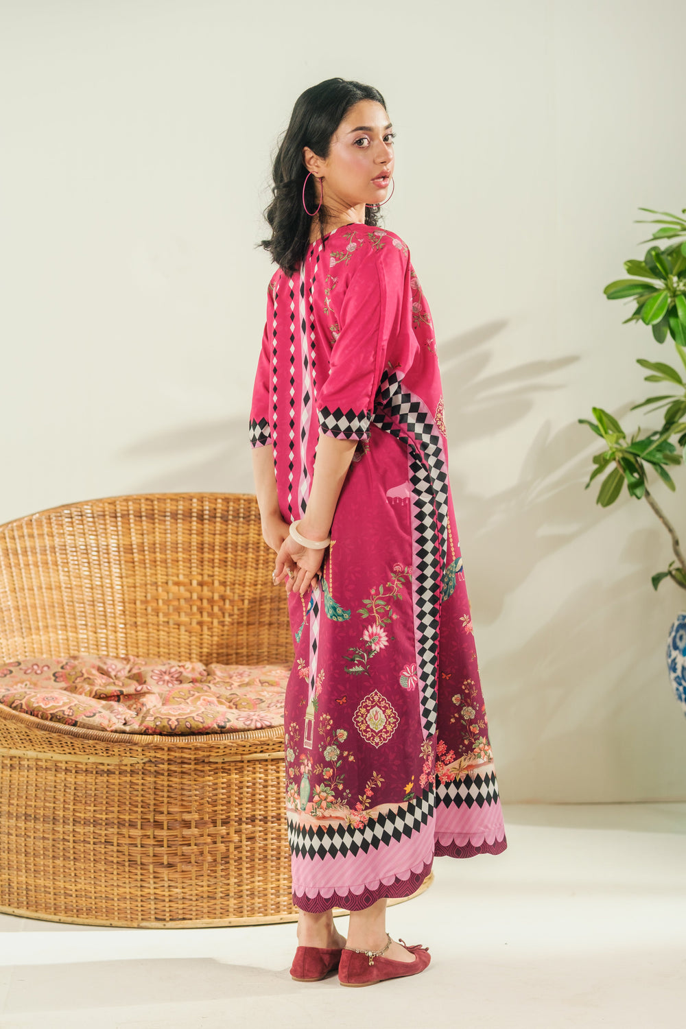 Sprinkles Girls RTW Printed Crepe 1 Piece Suit Peacock Grace Festive Collection