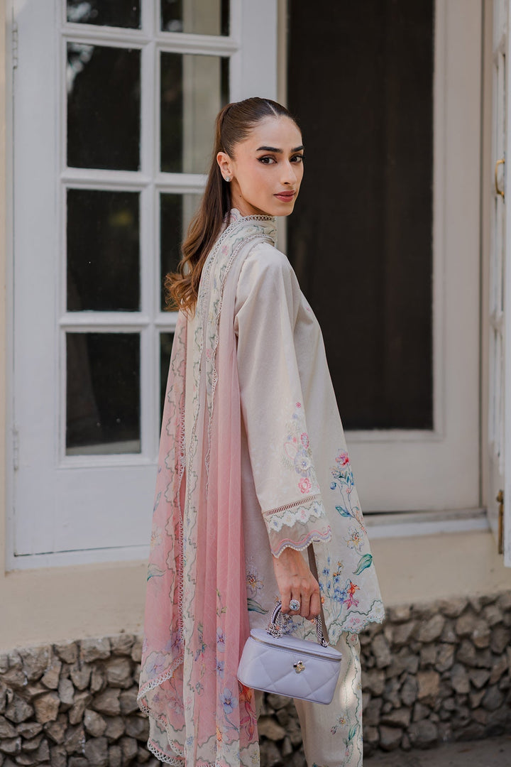 Nura by Sahar RTW Embroidered Cambric Co-Ord Sets Suit Vanilla Latte Casual Collection