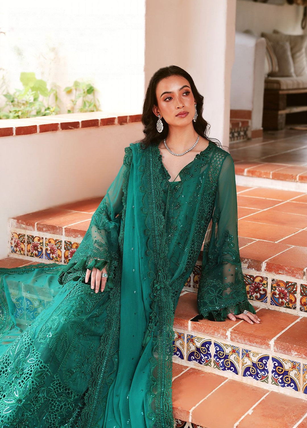 Lumiere by Saira Rizwan Unstitched Embroidered Bamber Chiffon 3 Piece Suit SR26ULF Poise SRL26-03 - Festive Collection