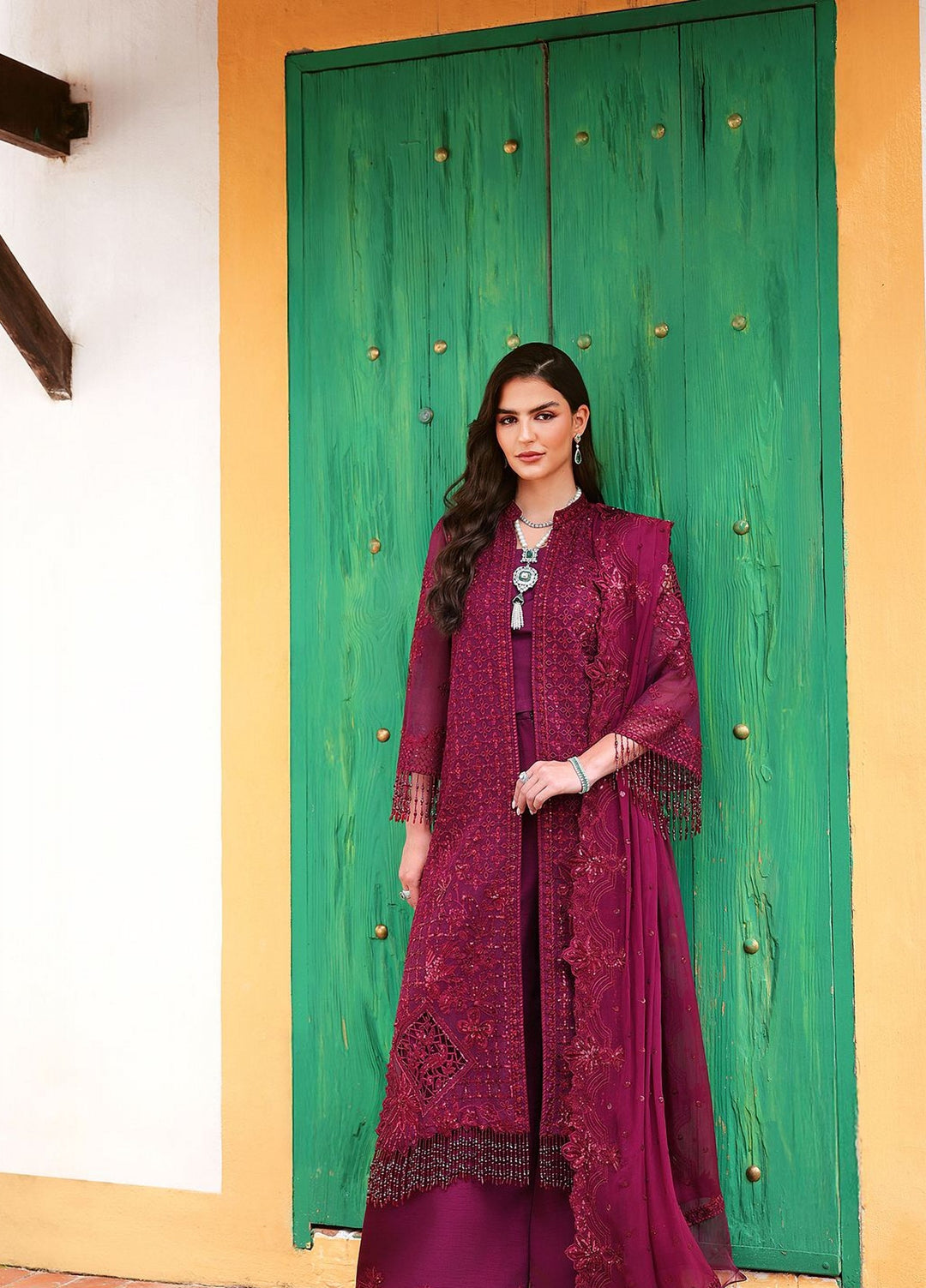 Lumiere by Saira Rizwan Unstitched Embroidered Bamber Chiffon 3 Piece Suit SR26ULF Willow SRL26-04 - Festive Collection