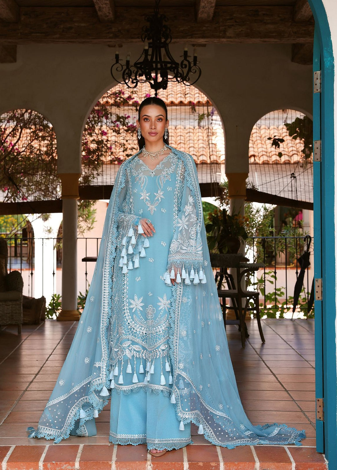 Lumiere by Saira Rizwan Unstitched Embroidered Bamber Chiffon 3 Piece Suit SR26ULF Iris SRL26-08 - Festive Collection