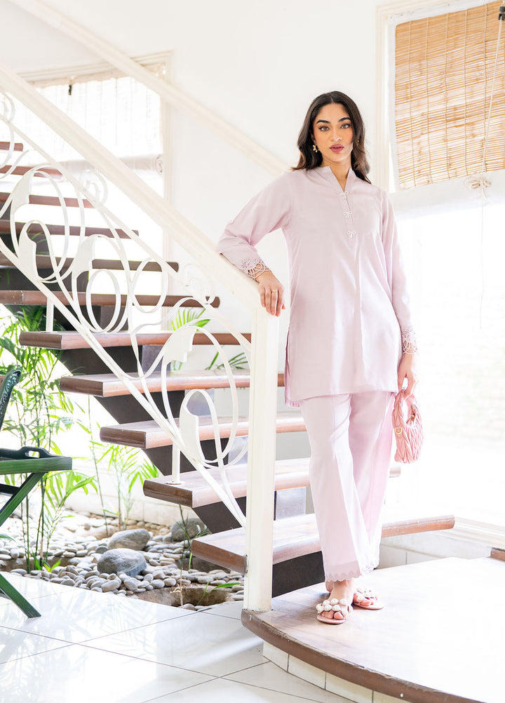 Pret Essentials by Sahar Womens Pret Embroidered Jacquard 2 Piece Suit SSDJ-RR-V2-03 Coral Pearl