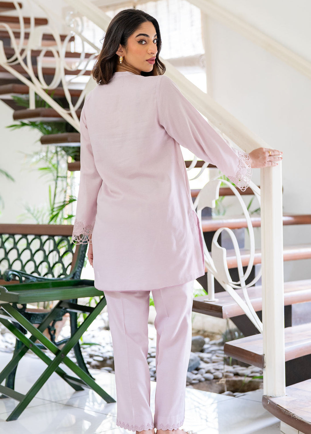 Pret Essentials by Sahar Womens Pret Embroidered Jacquard 2 Piece Suit SSDJ-RR-V2-03 Coral Pearl