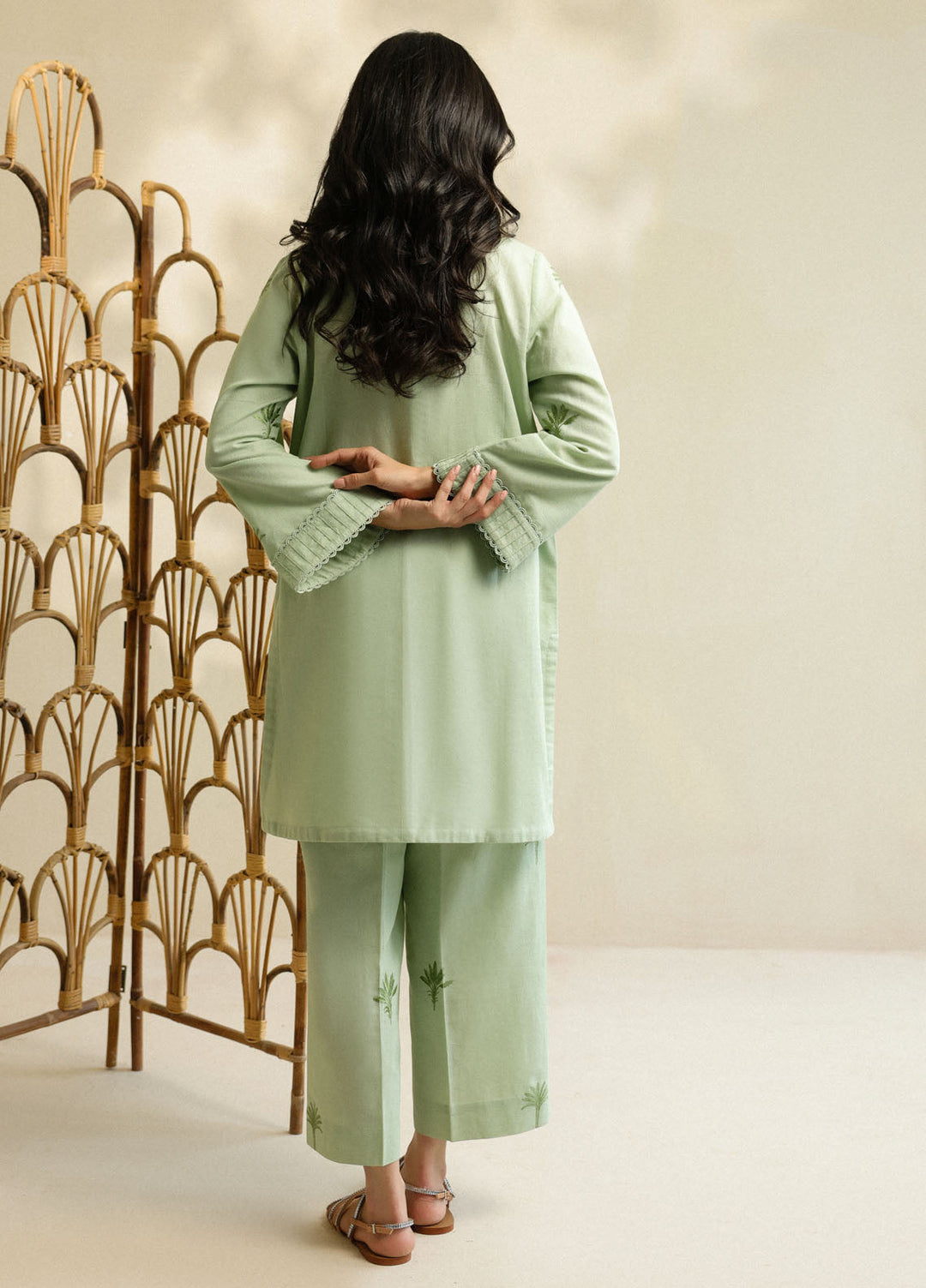 Pret Essentials by Sahar Womens Pret Embroidered Jacquard 2 Piece Suit SSSJE-YA-05 Eternal Spring