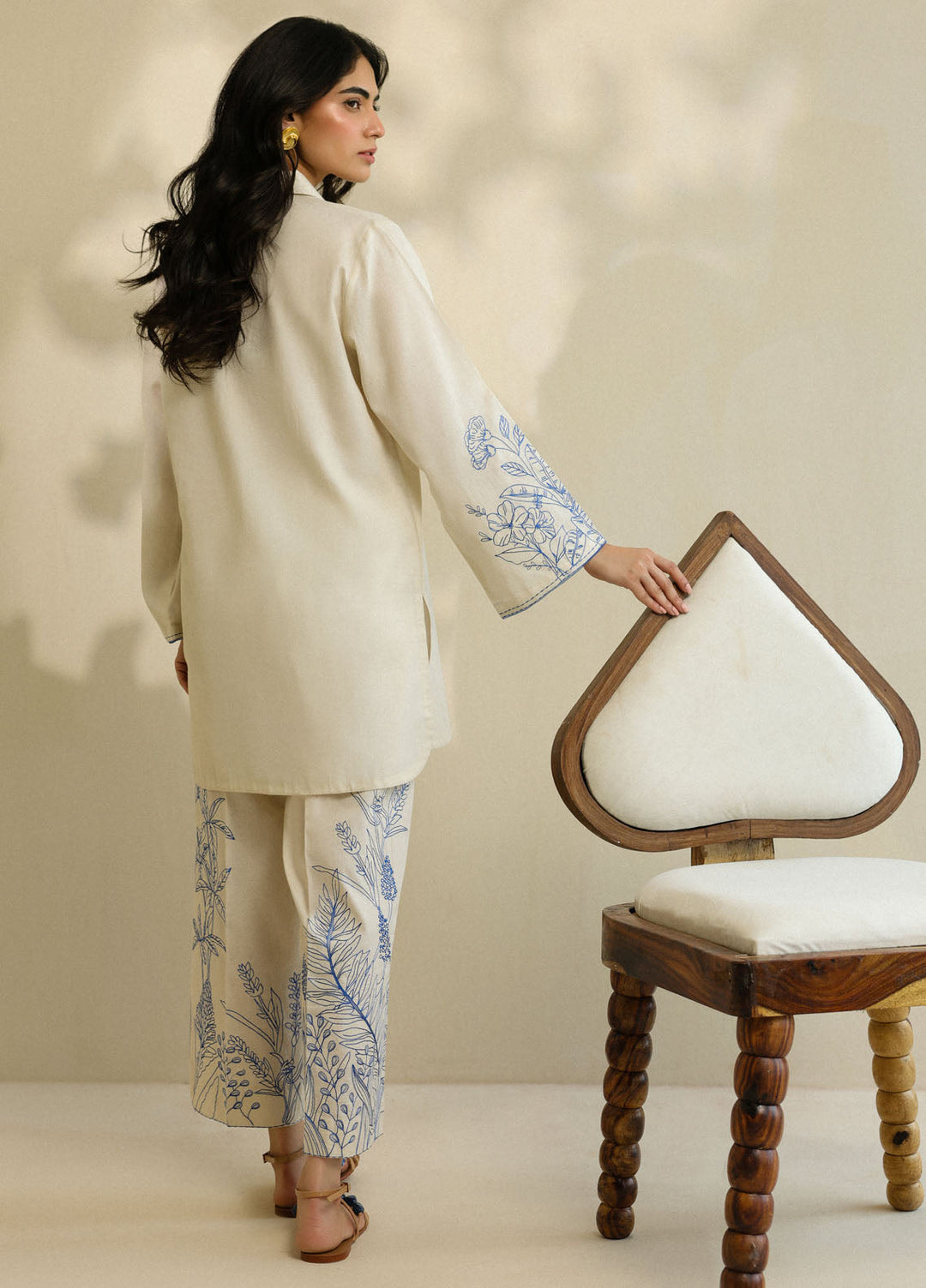 Pret Essentials by Sahar Womens Pret Embroidered Jacquard 2 Piece Suit SSSJE-ZH-01 Camellia Pearl