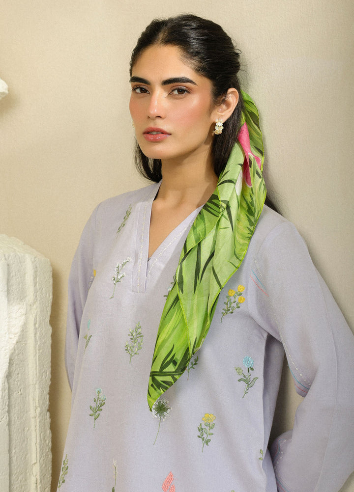 Pret Essentials by Sahar Womens Pret Embroidered Jacquard 2 Piece Suit SSSJE-ZH-02 Iris Glow