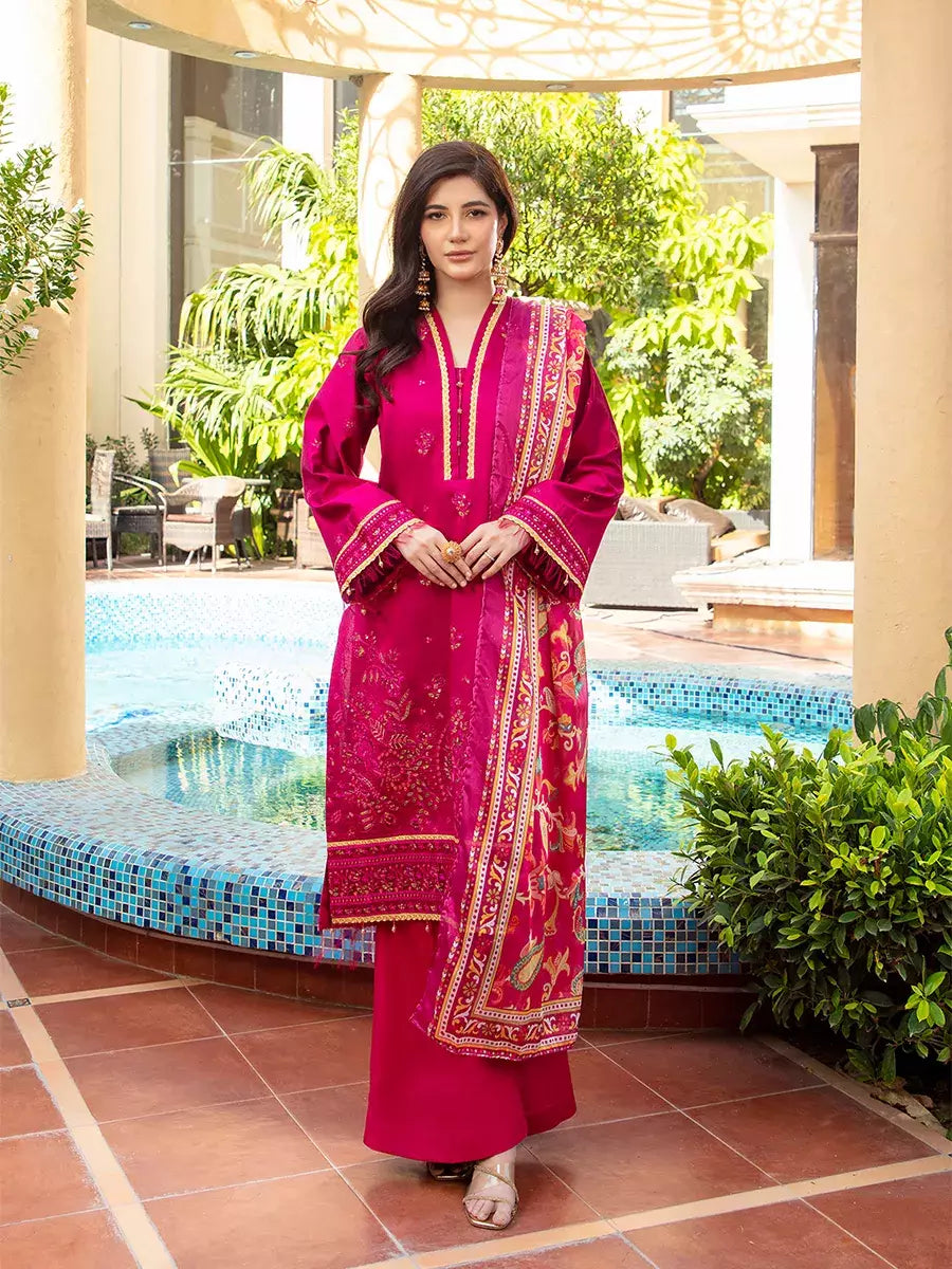 Jashn e Noor by Salitex Unstitched Embroidered 3 Piece Net SUNW7JI091 - Summer Collection
