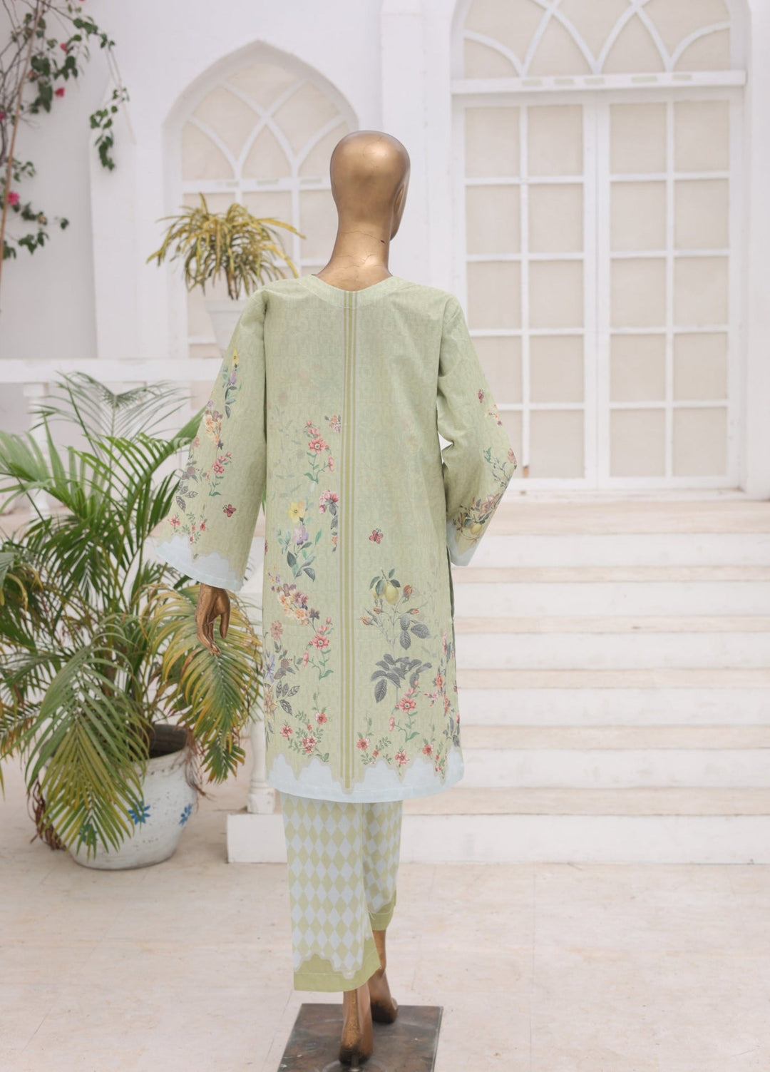 Suntex Fabrics Women RTW Printed Lawn 2 Piece Suit Sage Green - Casual Collection