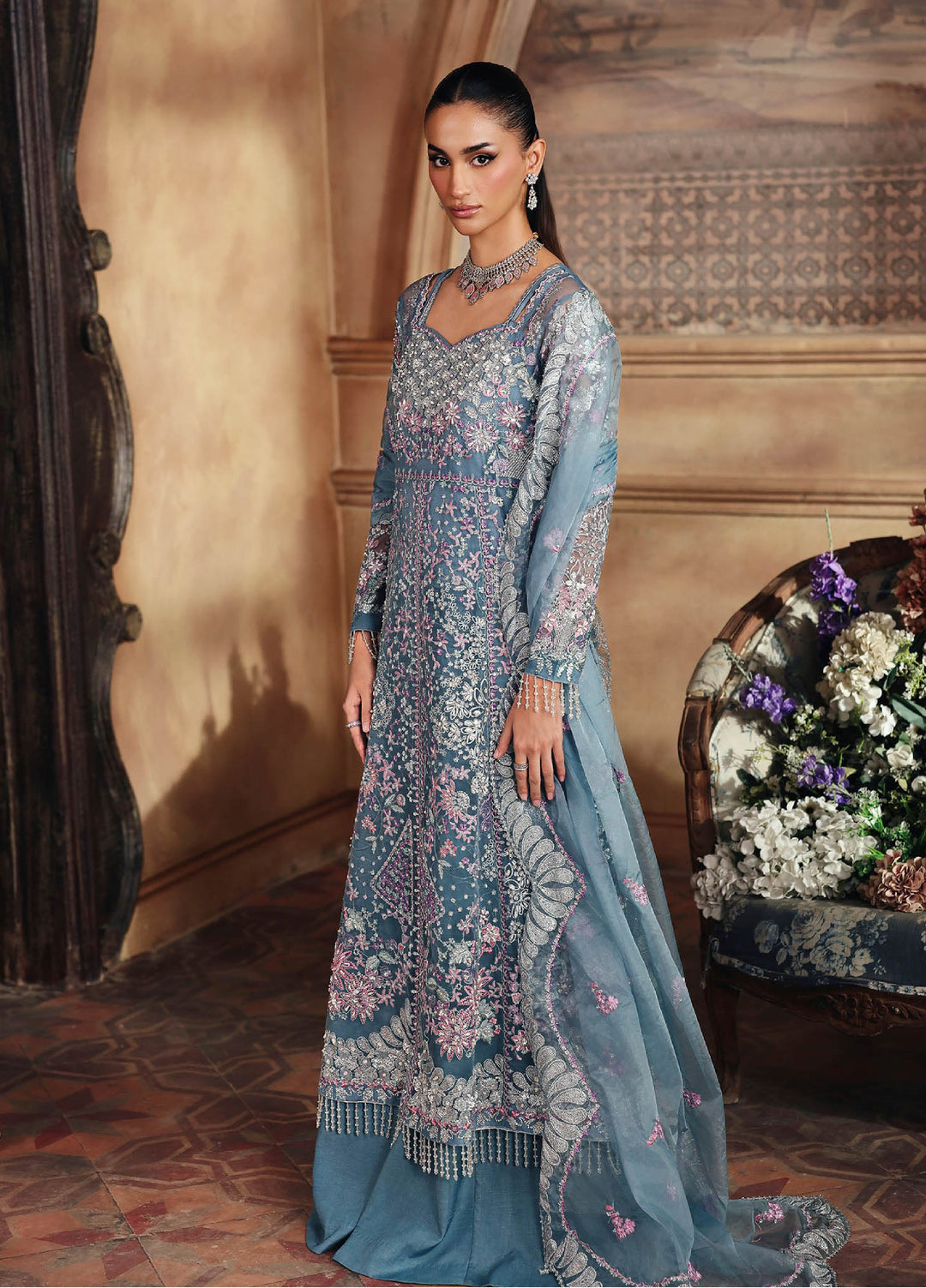 Sage by Rajbari Unstitched Luxury Formals Embroidered Net Suits 4 Piece RB25SF ART-01 Elysia - Formal Collection