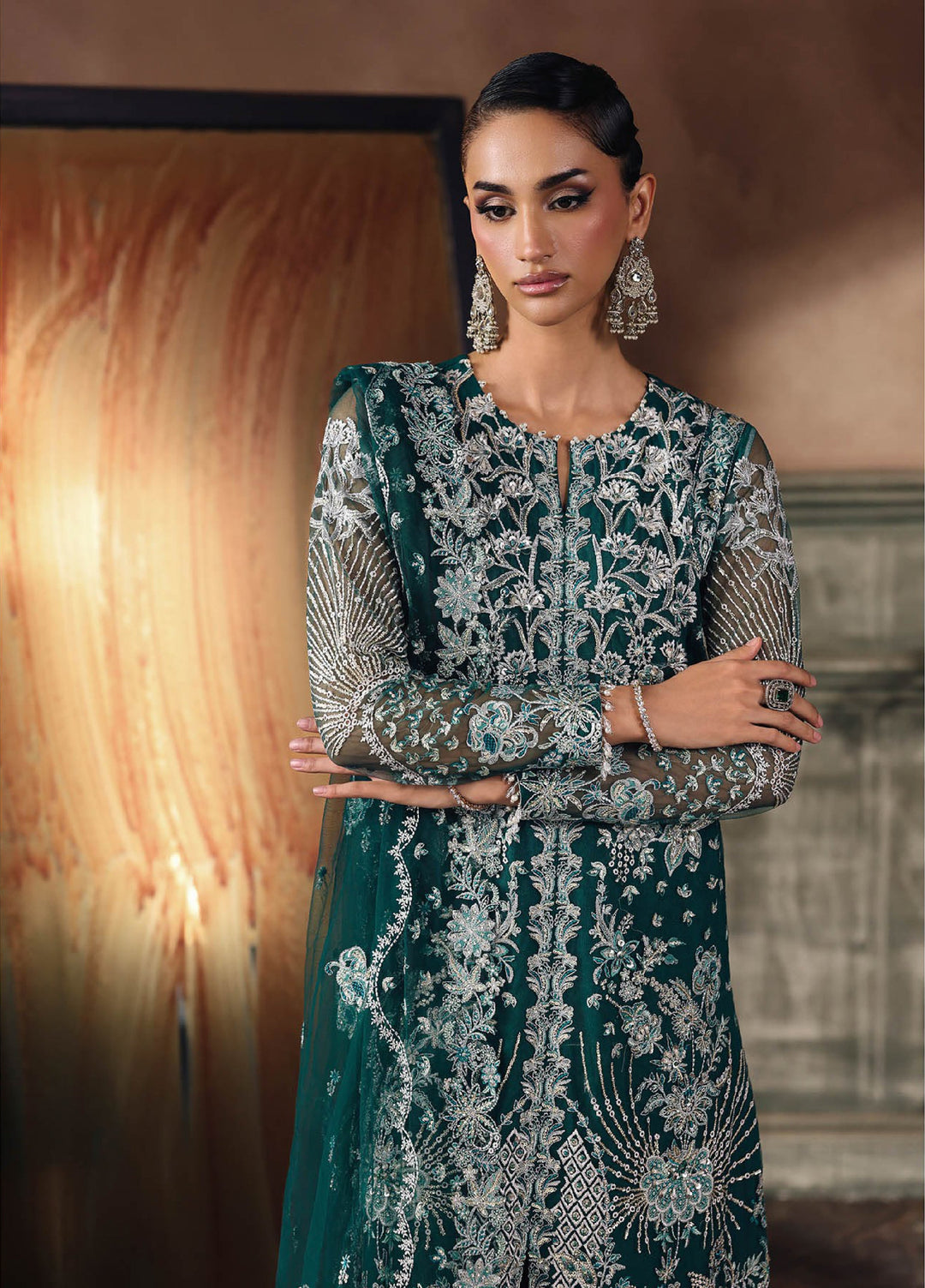 Sage by Rajbari Unstitched Luxury Formals Embroidered Net Suits 4 Piece RB25SF ART-03 Celina - Formal Collection