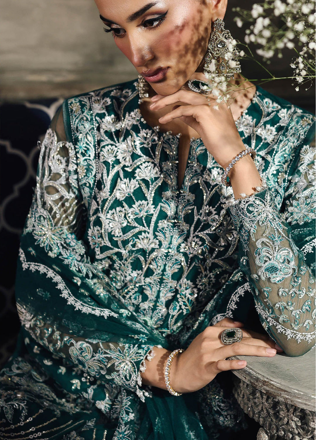 Sage by Rajbari Unstitched Luxury Formals Embroidered Net Suits 4 Piece RB25SF ART-03 Celina - Formal Collection