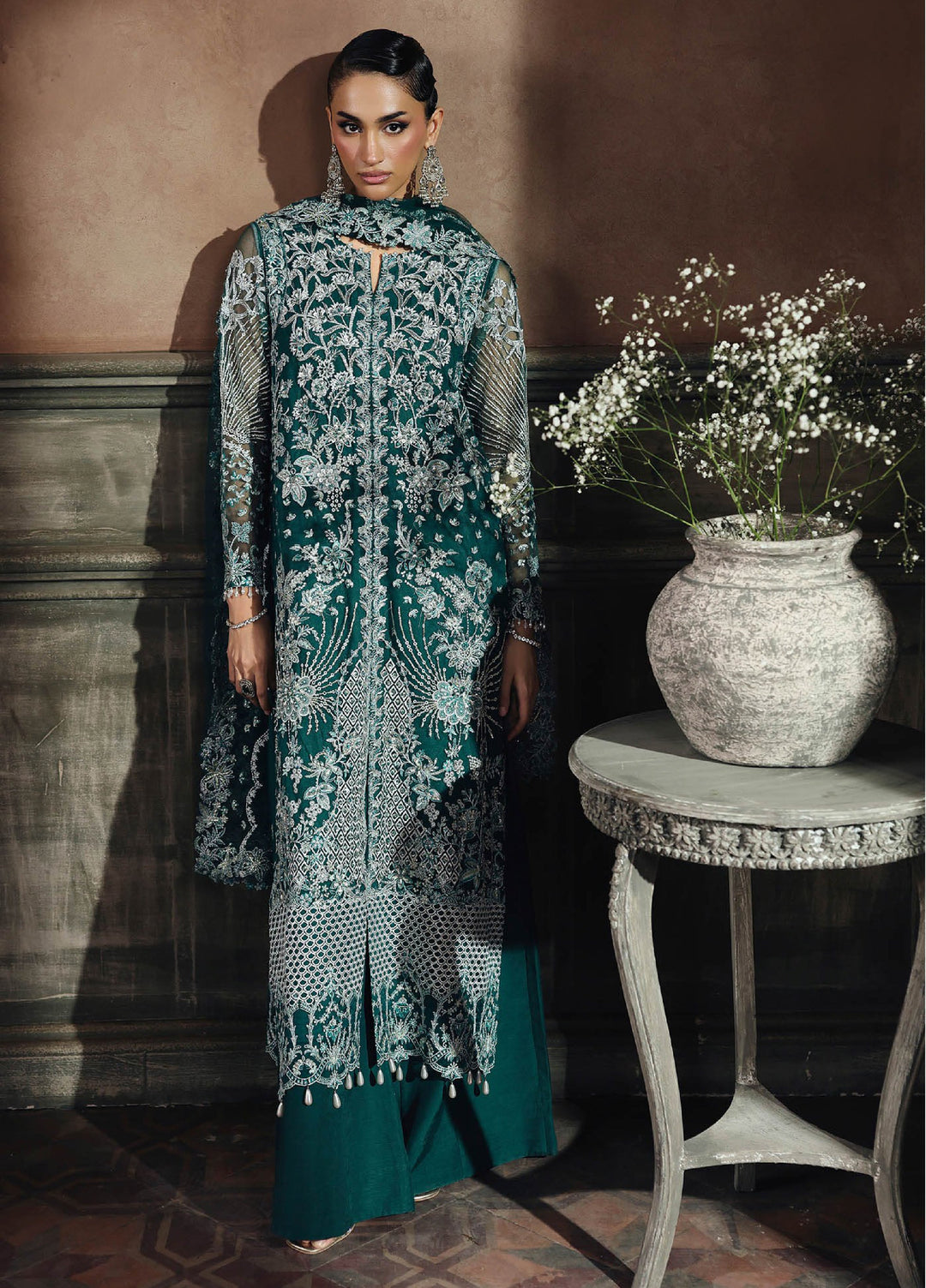 Sage by Rajbari Unstitched Luxury Formals Embroidered Net Suits 4 Piece RB25SF ART-03 Celina - Formal Collection