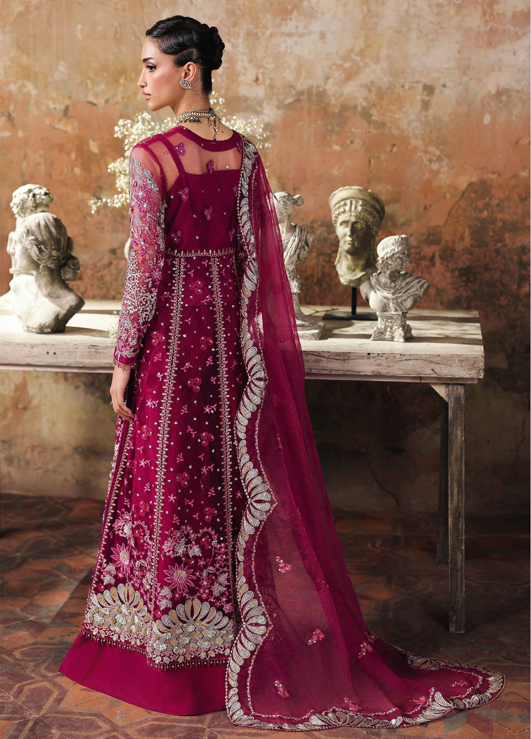 Sage by Rajbari Unstitched Luxury Formals Embroidered Net Suits 4 Piece RB25SF ART-06 Roselle - Formal Collection