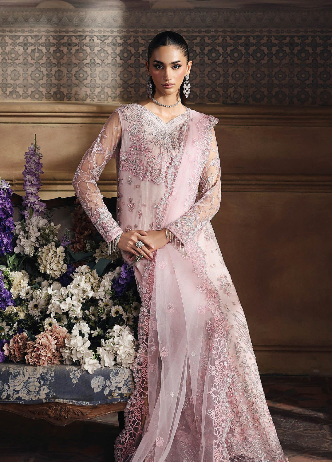 Sage by Rajbari Unstitched Luxury Formals Embroidered Net Suits 4 Piece RB25SF ART-07 Elara - Formal Collection