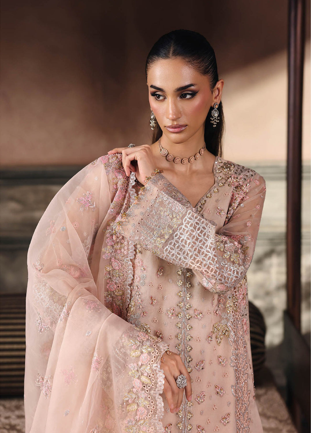 Sage by Rajbari Unstitched Luxury Formals Embroidered Organza Suits 4 Piece RB25SFART-04 Amara - Formal Collection