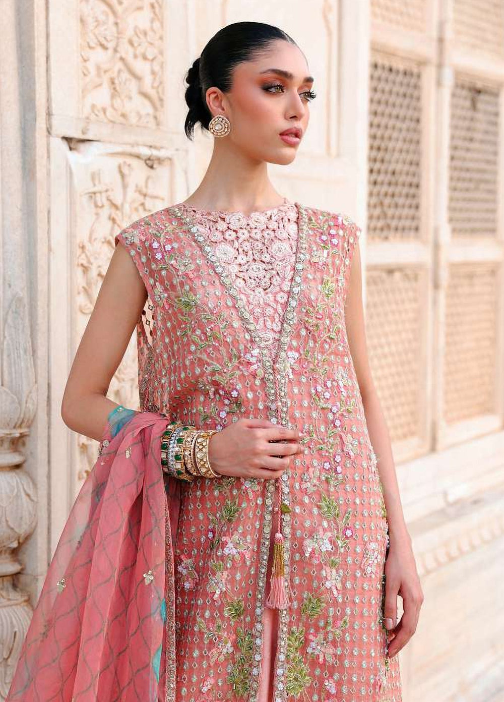 Saira Shakira Unstitched Embroidered Organza 3 Piece Suit SSR26UW Daphne - Wedding Collection