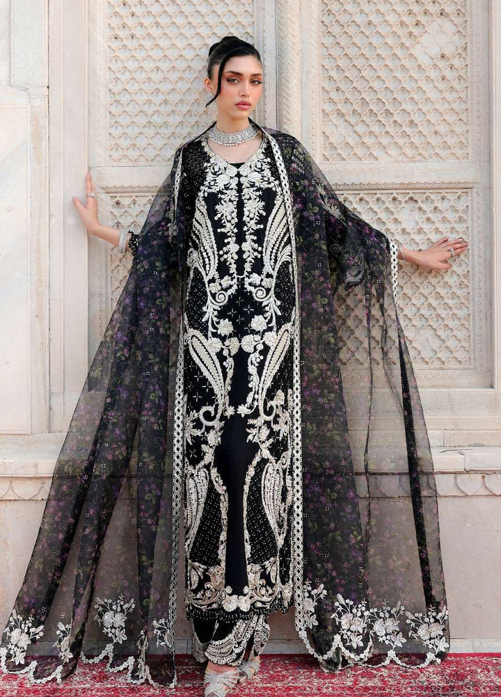 Saira Shakira Unstitched Embroidered Korean Silk 3 Piece Suit SSR26UW Delina - Wedding Collection