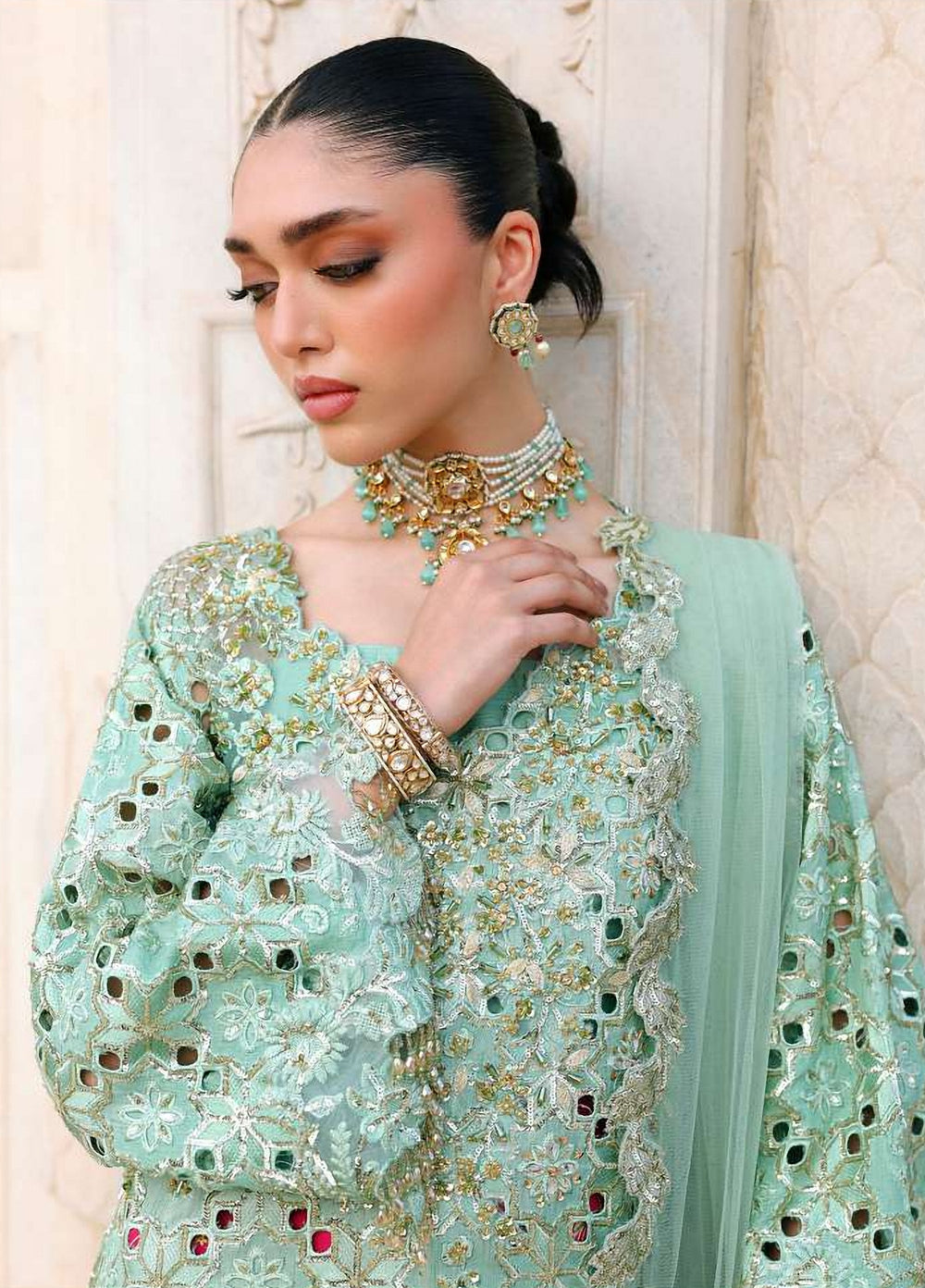 Saira Shakira Unstitched Embroidered Organza 3 Piece Suit SSR26UW Viola - Wedding Collection