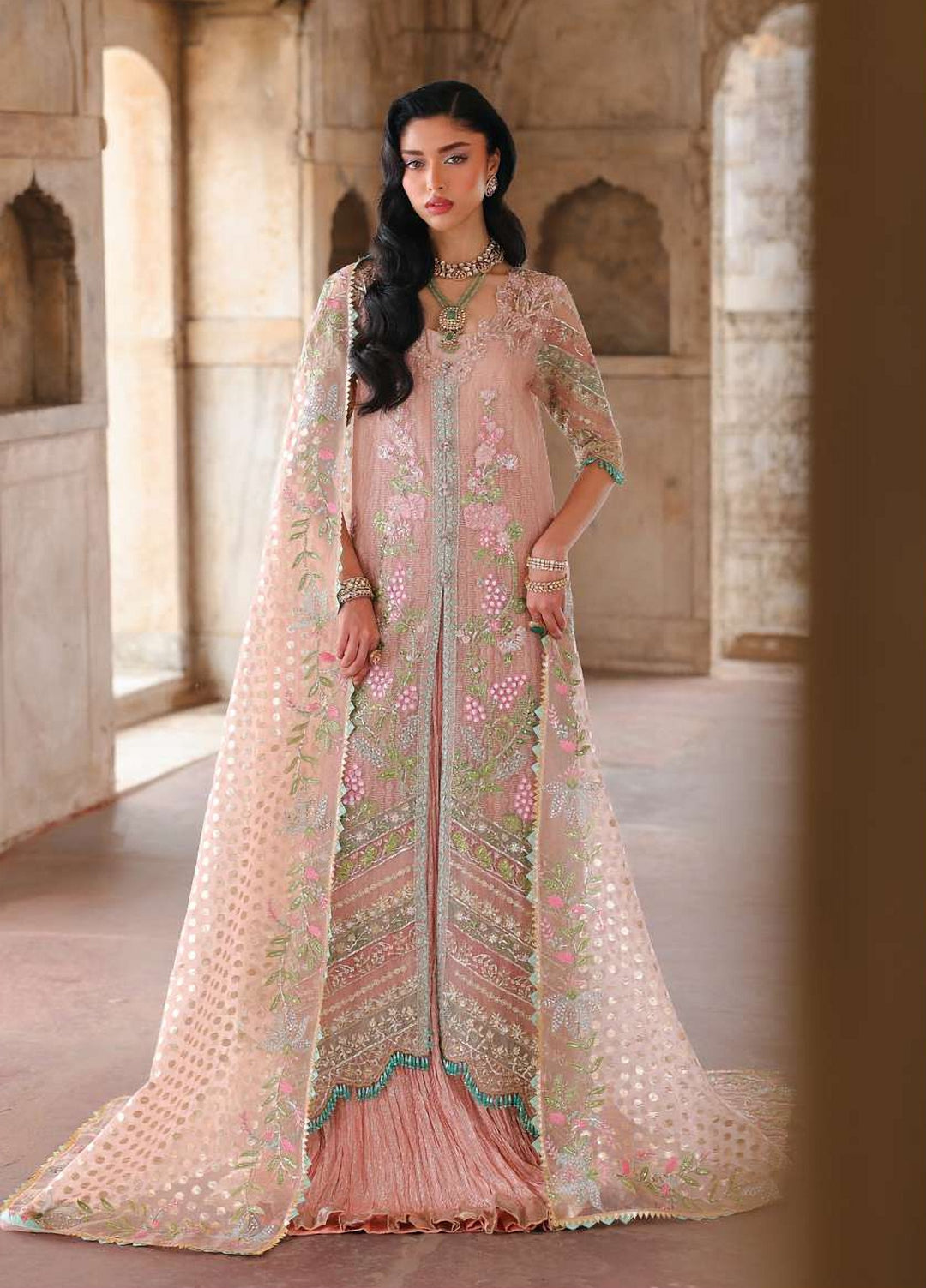 Saira Shakira Unstitched Embroidered Organza 3 Piece Suit SSR26UW Zinnia - Wedding Collection