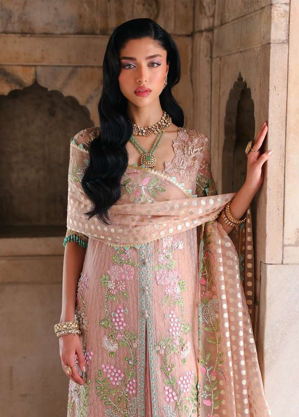 Saira Shakira Unstitched Embroidered Organza 3 Piece Suit SSR26UW Zinnia - Wedding Collection