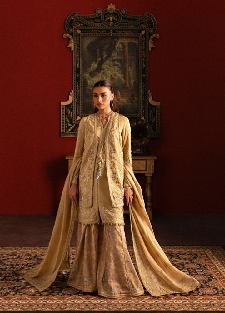 Lamore by Sardinia Unstitched Hand work Silk 3 Piece Suit SR26ULW Amber Crown 1905 - Wedding Collection