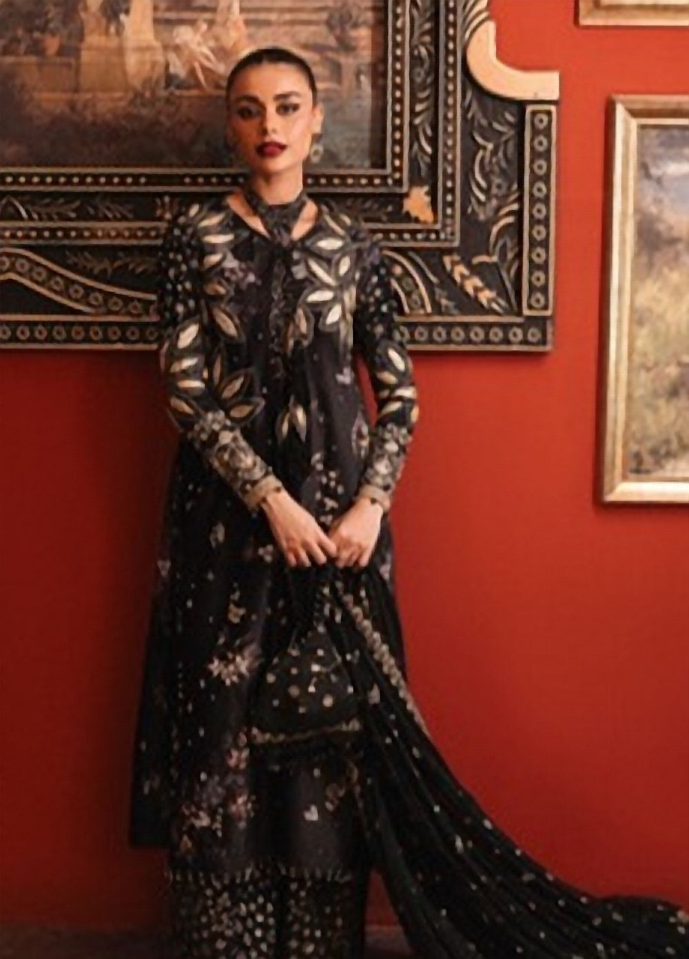 Lamore by Sardinia Unstitched Hand work Velvet 3 Piece Suit SR26ULW Midnight Majest 1907 - Wedding Collection