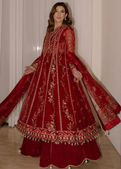 Siraa by Sadaf Fawad Khan Unstitched Suits 3 Piece SDF25SF Scarlet - Formals Collection
