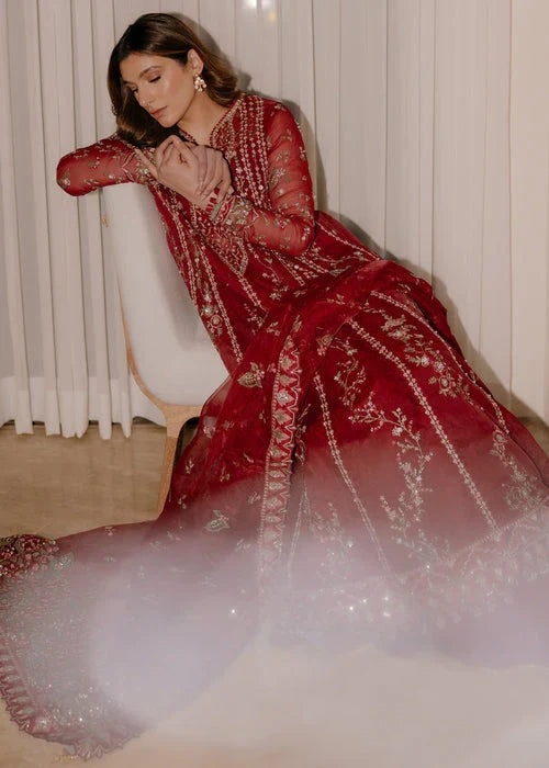 Siraa by Sadaf Fawad Khan Unstitched Suits 3 Piece SDF25SF Scarlet - Formals Collection