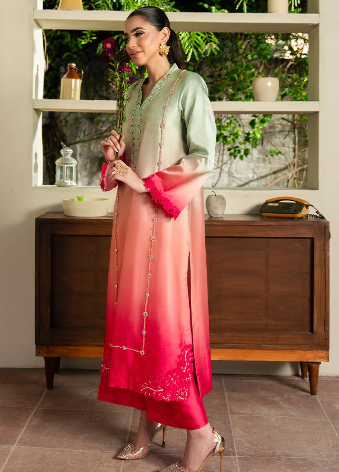 Celeste by Imrozia Pret Embroidered Shamooz Silk 3 Piece SP-112 Scraph