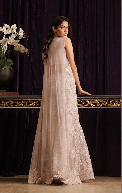 Thread and Motifs Pret Embroidered Net 3 Piece 9374