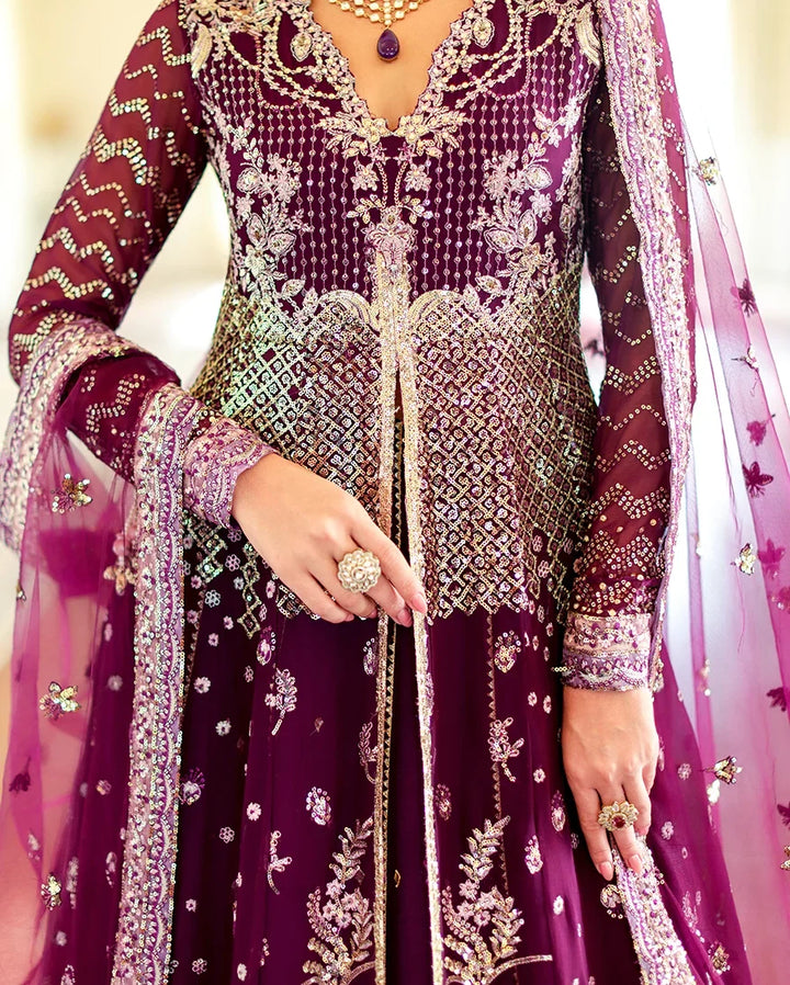 Whispers of Grace by Roheenaz Unstitched Embroidered Chiffon 3 Piece Suit RN26UWG Selen RUNCH260204 - Wedding Collection