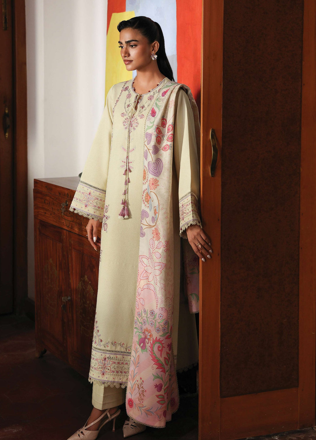 The Heirloom by Seran Unstitched Embroidered Karandi 3 Piece Suit SN26UTH Elara D-07 - Casual Collection