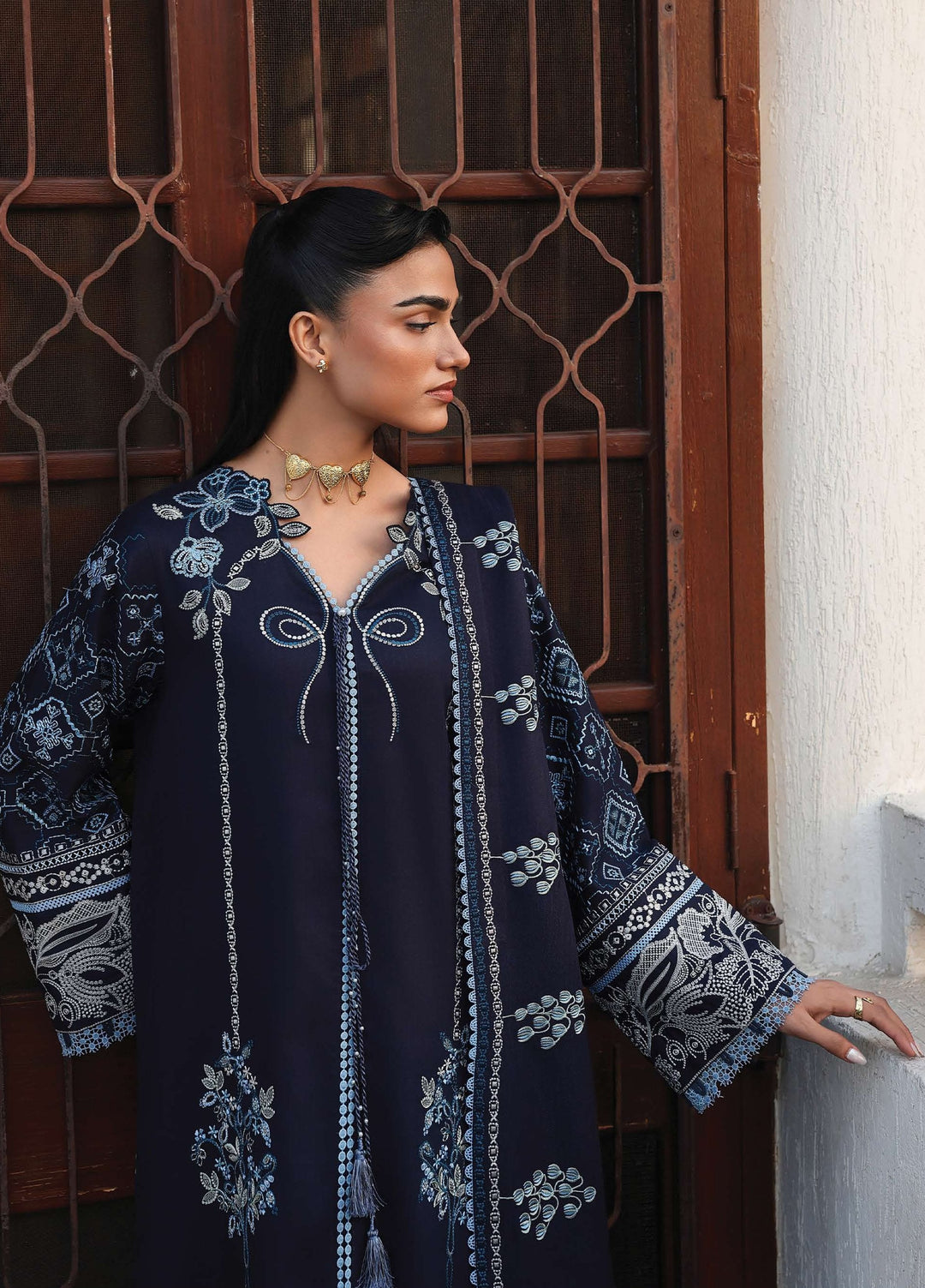 The Heirloom by Seran Unstitched Embroidered Herringbone 3 Piece Suit SN26UTH Vielle D-05 - Casual Collection