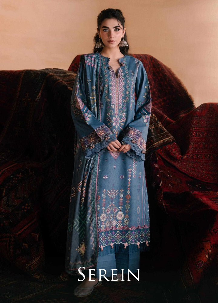 One Nation by Florent Unstitched Embroidered Viscose 3 Piece Suit FL26UON Serein - Casual Collection