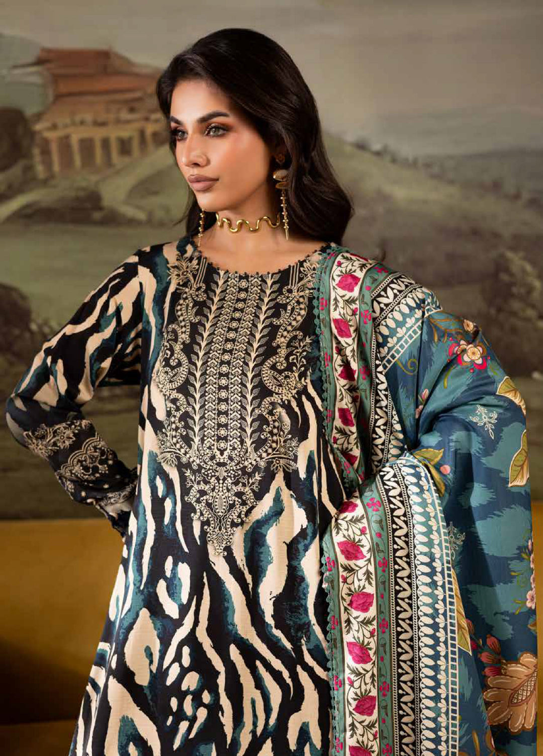 Signature Prints by Nureh Unstitched Linen Printed Suits 3 Piece NU25SW SP-171 - Winter Collection
