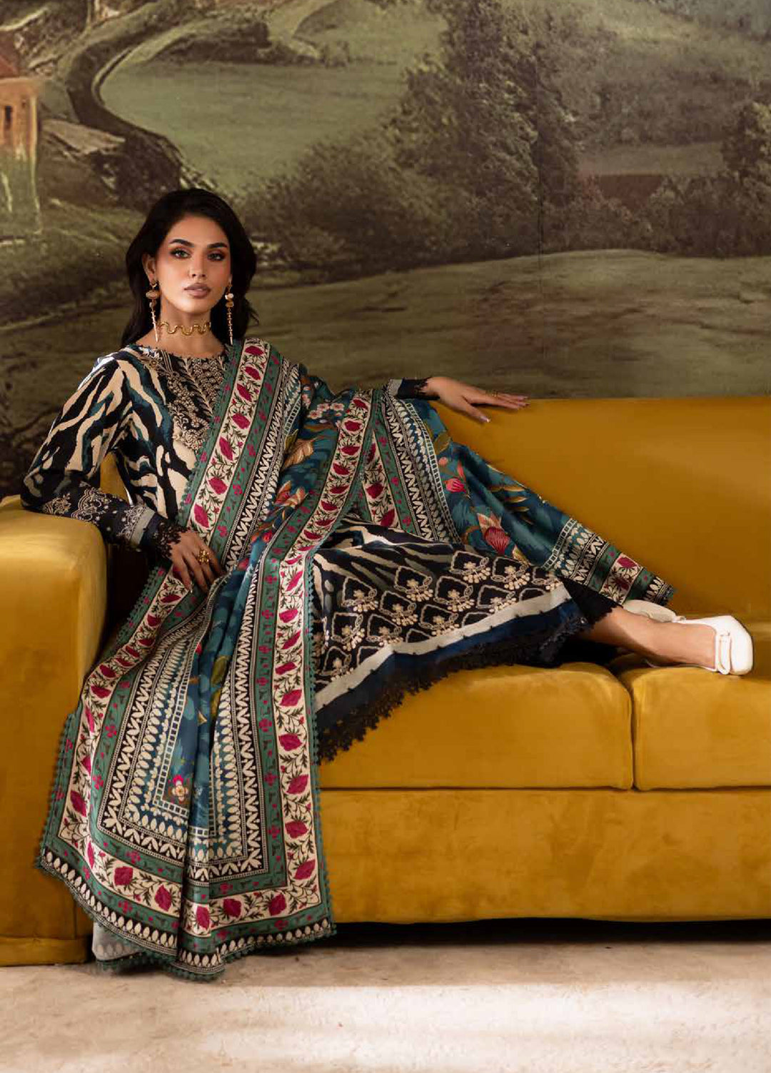 Signature Prints by Nureh Unstitched Linen Printed Suits 3 Piece NU25SW SP-171 - Winter Collection