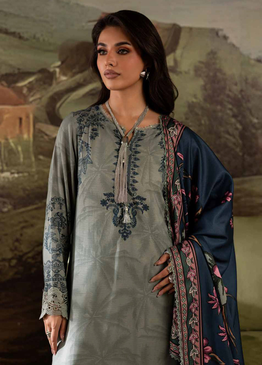 Signature Prints by Nureh Unstitched Linen Printed Suits 3 Piece NU25SW SP-174 - Winter Collection