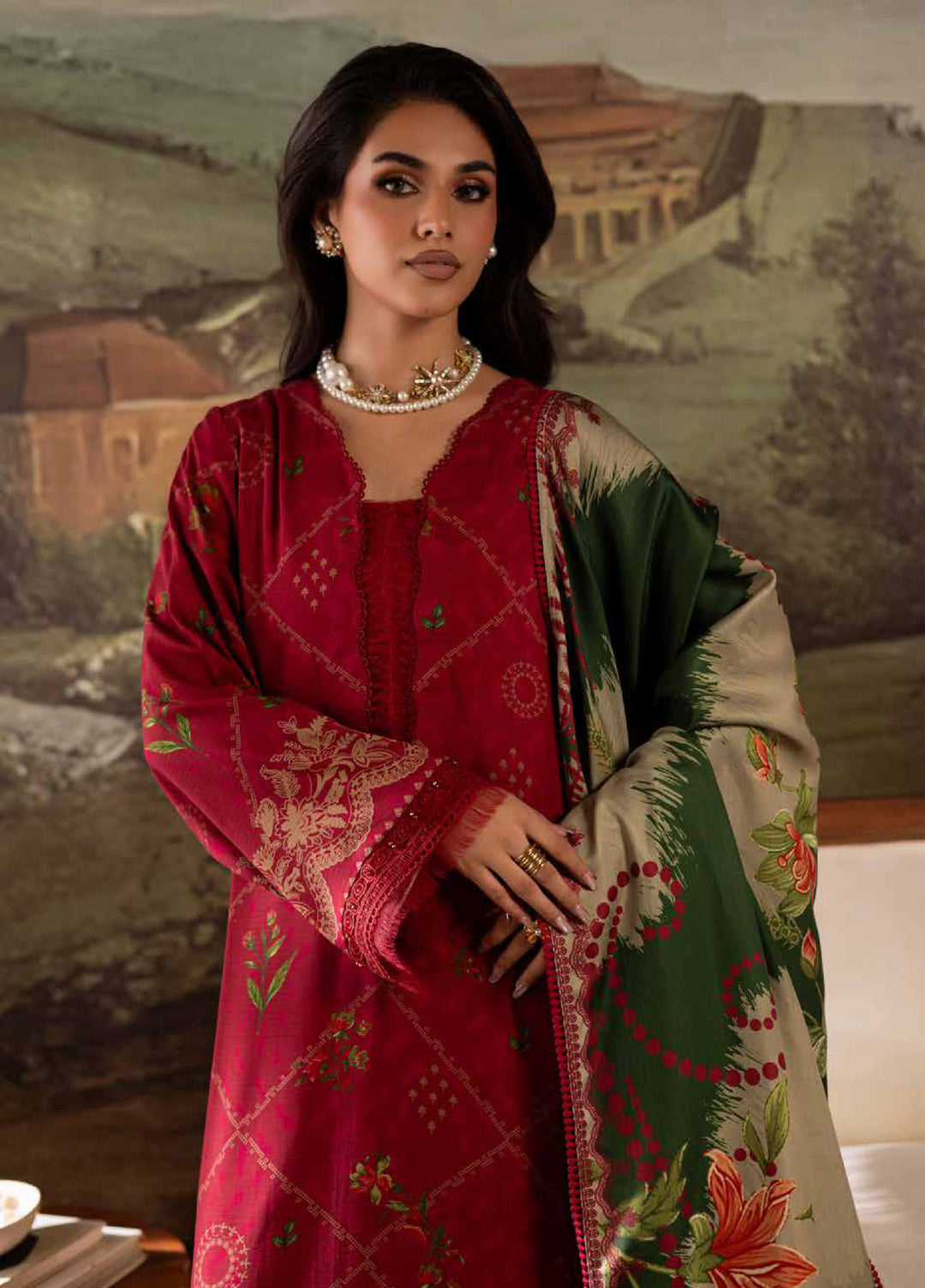 Signature Prints by Nureh Unstitched Linen Printed Suits 3 Piece NU25SW SP-175 - Winter Collection