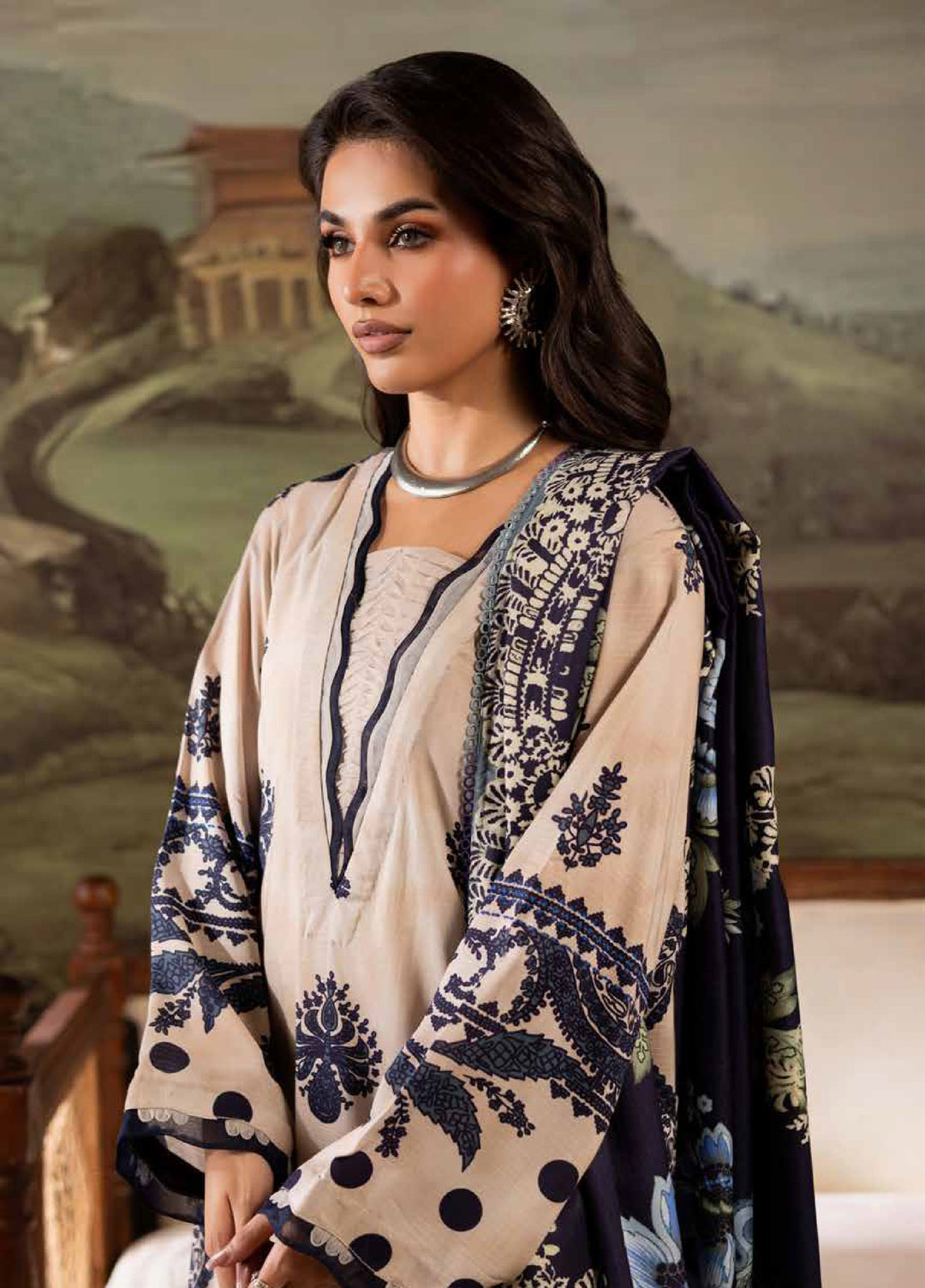 Signature Prints by Nureh Unstitched Linen Printed Suits 3 Piece NU25SW SP-176 - Winter Collection
