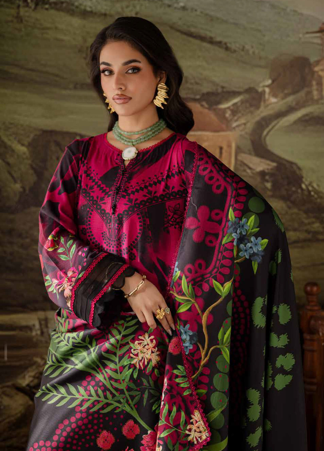 Signature Prints by Nureh Unstitched Linen Printed Suits 3 Piece NU25SW SP-177 - Winter Collection
