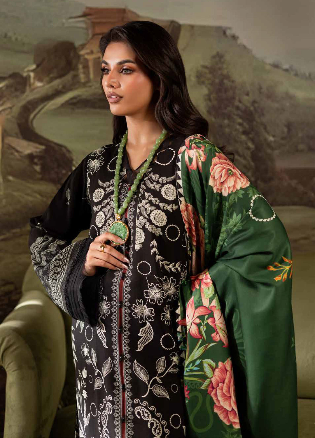 Signature Prints by Nureh Unstitched Linen Printed Suits 3 Piece NU25SW SP-178 - Winter Collection