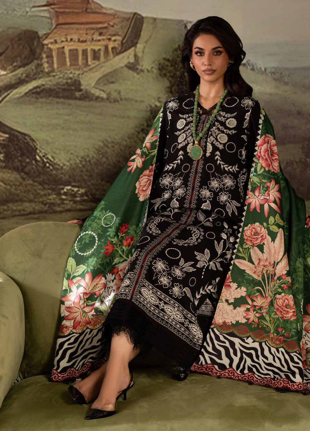Signature Prints by Nureh Unstitched Linen Printed Suits 3 Piece NU25SW SP-178 - Winter Collection