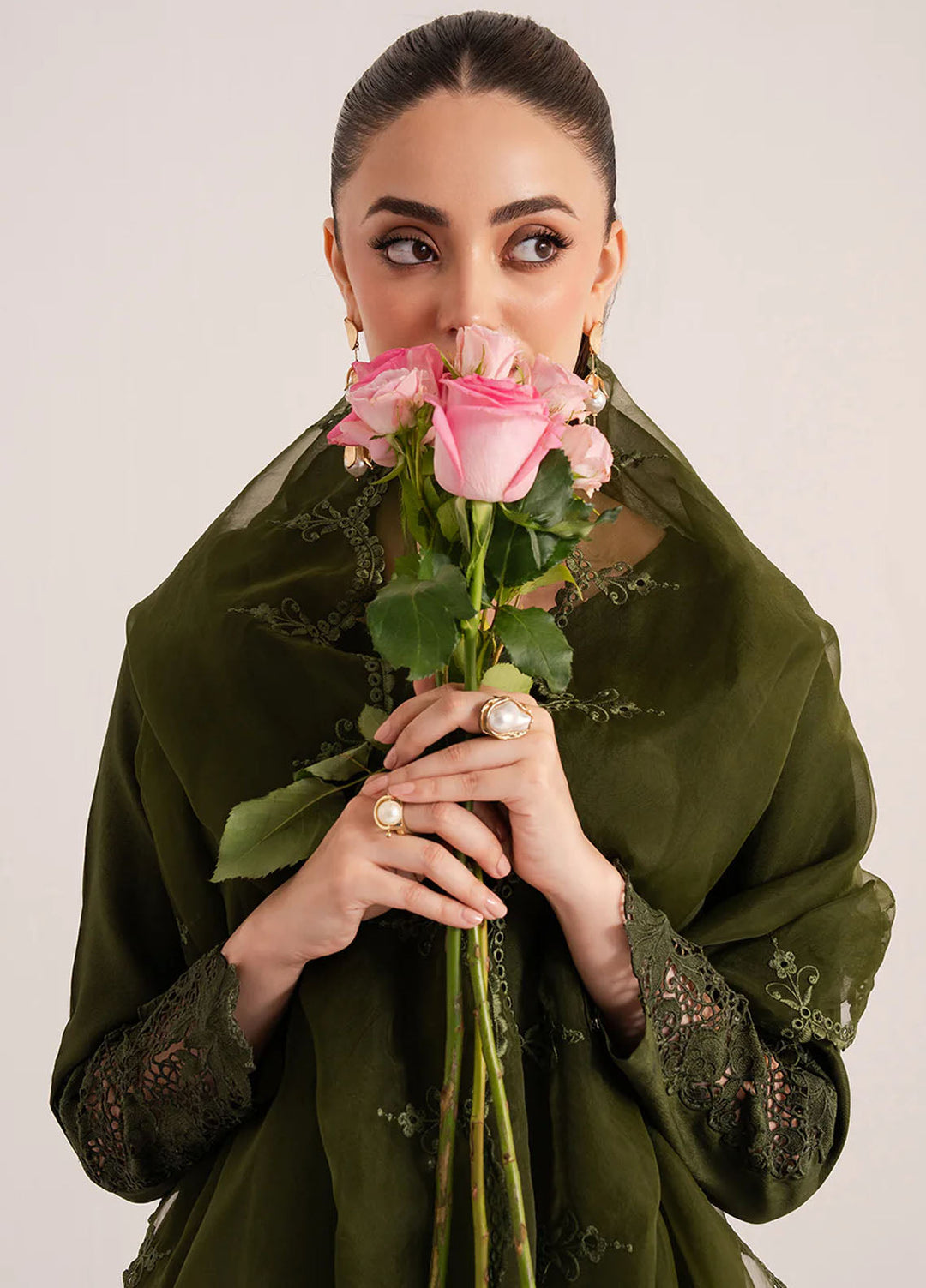 Izel Pret Embroidered Raw Silk 3 Piece Suit Silken