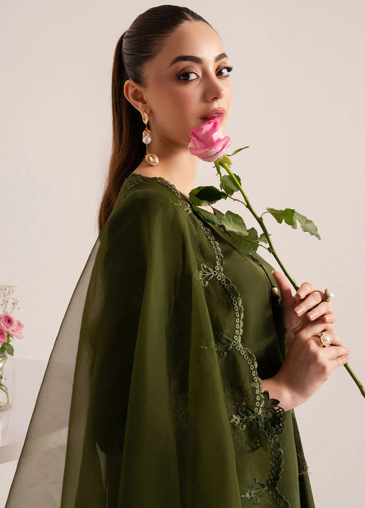 Izel Pret Embroidered Raw Silk 3 Piece Suit Silken