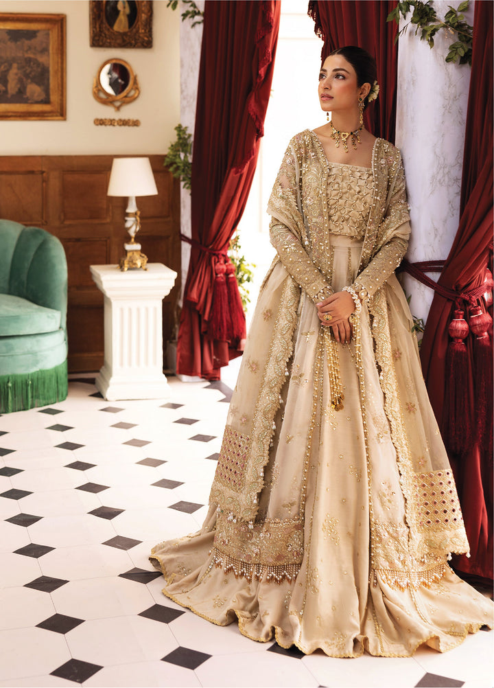 Siraa by Sadaf Fawad Khan Unstitched Suits 3 Piece SDF25SF Ivory Celeste - Formals Collection