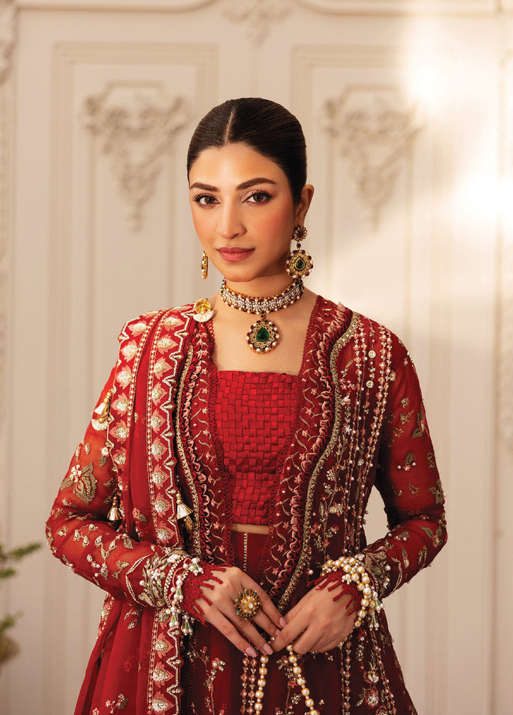 Siraa by Sadaf Fawad Khan Unstitched Suits 3 Piece SDF25SF Scarlet - Formals Collection